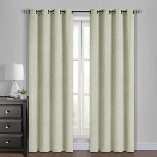Set Cortinas Algodón Poliéster 140x220cm Crudo Coral Claro