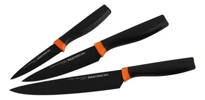 Set 3 Cuchillos Cocina Acero Inoxidable Marmicoc Negro