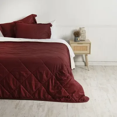 Plumón Sherpa Microfibra 2 Plazas Embossed Coral Claro