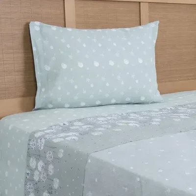 Set De Sábanas Estampadas 144 Hilos 1.5 Plazas Algodón Poliéster Verde Oscuro