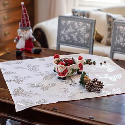 Carpeta De Mesa Poliéster Estampado 73x73cm Blanco