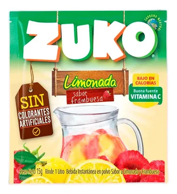 Jugo En Polvo Limón Frambuesa Zuko 15gr
