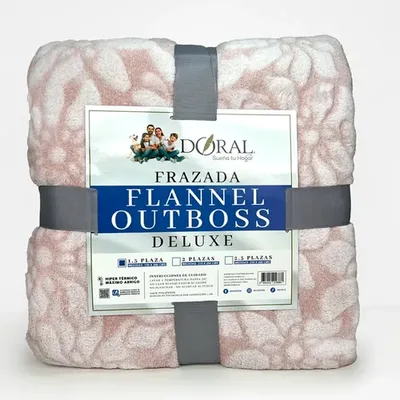 Frazada Flannel Térmica 1.5 Plazas Poliéster Coral Claro