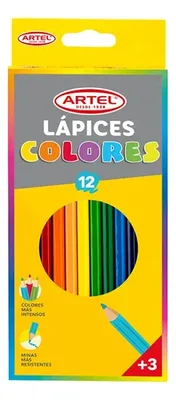 Lápiz De Color Largo Estuche 12 Colores Intensos