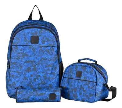 Mochila Escolar 25l Set Completo Con Lonchera Y Estuche Coral Claro