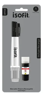 Marcador De Pizarra Recargable Negro Isofit Negro