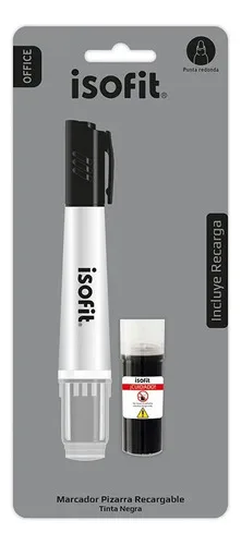 Marcador De Pizarra Recargable Negro Isofit Negro