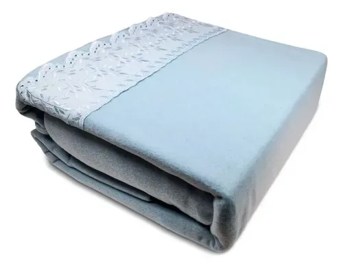 Set De Sábanas De Polar 1.5 Plazas Morado Verde Oscuro
