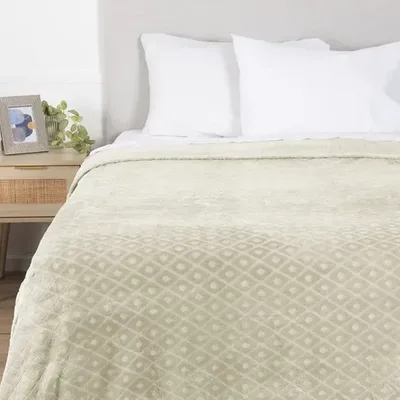 Frazada Coral Embossed Poliéster 2 Plazas Coral Claro