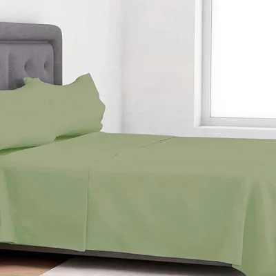 Set De Sábanas Silver Family 2.5 Plazas Poliéster Verde Musgo