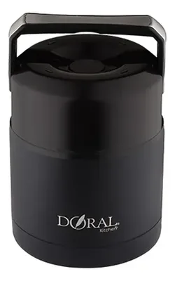 Termo Acero Inoxidable 600ml Manilla Retráctil Negro