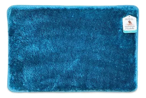 Piso De Baño Marbella Velvet Antideslizante Celeste