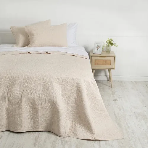 Quilt Portugal Super King Microfibra Reversible Coral Claro