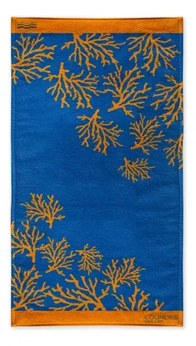 Toalla De Playa Jacquard Algodón 100x180cm Coral Claro