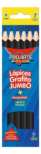 Lápiz Grafito Triangular Hb Jumbo Set 6 Unidades