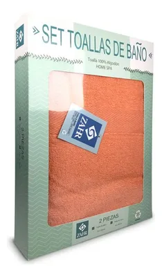 Set De Toallas 100% Algodón Cara Y Baño Rosado Coral Claro