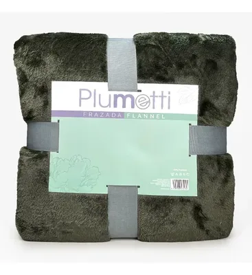 Frazada Flannel Térmica 1.5 Plazas Poliéster Verde Oscuro