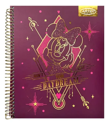 Cuaderno Escolar 120 Hojas Tapa Dura Espiral Granate / Dorado