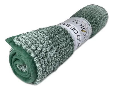 Alfombra De Baño Chenille Antideslizante Verde Verde