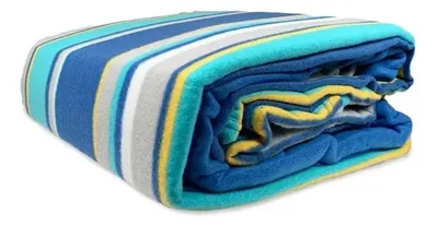 Set De Sábanas De Polar Estampada 1.5 Plaza Azul Azul