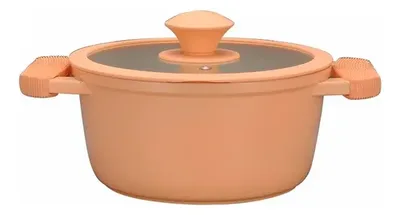 Olla Antiadherente Cerámica Aluminio Fundido 28cm Coral Claro