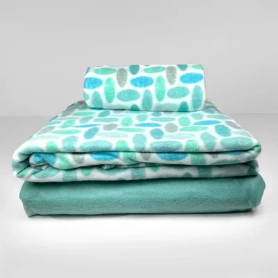 Set De Sábanas De Polar Estampadas 1 Plaza Verde Oscuro