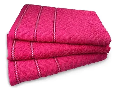 Toalla Olimpo Algodón Jacquard Juego Completo Fucsia