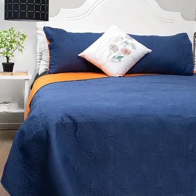 Quilt Hotpress Bicolor 2 Plazas Poliéster Coral Claro
