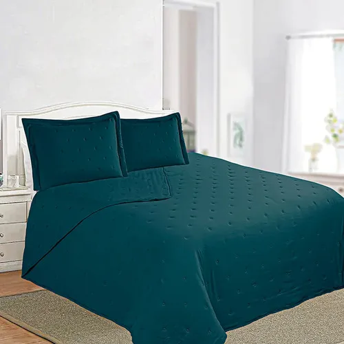 Quilt Juliette 2 Plazas Poliéster Azul Petróleo Azul Petróleo