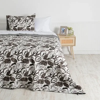 Quilt Cosido 1.5 Plazas Reversible Poliéster Coral Claro