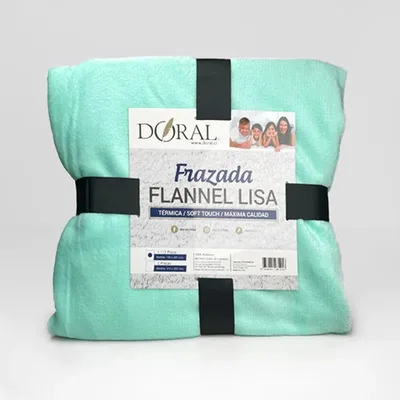 Frazada Flannel Térmica 1.5 Plazas Poliéster Coral Claro