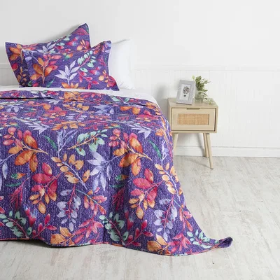 Quilt Estampado 2 Plazas Reversible Poliéster Coral Claro