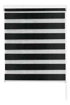 Cortina Roller Duo Poliéster Negro 120x165cm Negro