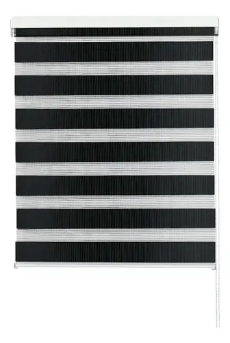 Cortina Roller Duo Poliéster Negro 120x165cm Negro