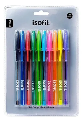 Bolígrafo 1.0mm Set 10 Colores Surtidos Amarillo