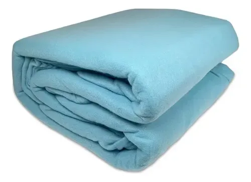 Set De Sábanas De Polar Liso 2 Plazas Celeste Celeste