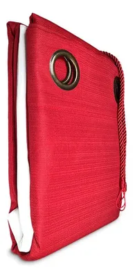 Cortina Rústica Tabatha Combo 8 Piezas Poliéster Rojo