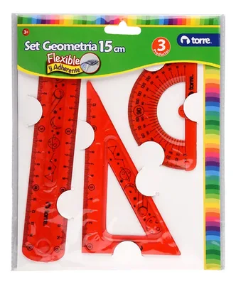 Set Geometría Flexible 3 Piezas Escolar