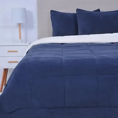 Plumón Sherpa 2 Plazas Poliéster Suave Coral