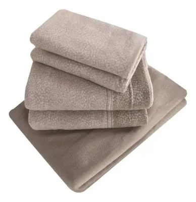 Set De Sábanas Polar Estampado 1.5 Plazas Verde Oscuro