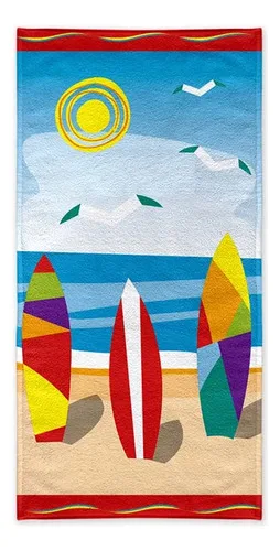 Toalla De Playa Velour Algodón 70x140cm Coral Claro