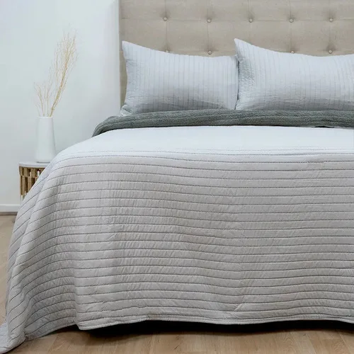 Quilt Hotpress Sherpa 2 Plazas Gris Poliéster Gris