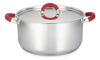 Cacerola Acero Inoxidable 24cm Tapa Vidrio Plateado