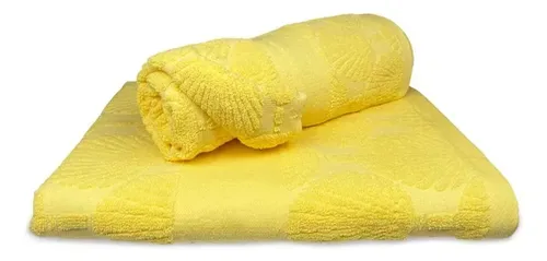 Toalla Jacquard Premium Algodón 100% Baño Amarillo