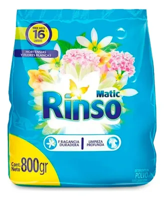 Detergente Polvo Rinso 800g Flores Blancas