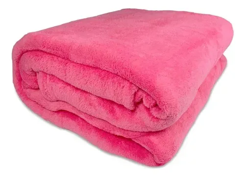Frazada Flannel Térmica 2 Plazas Poliéster Coral Claro