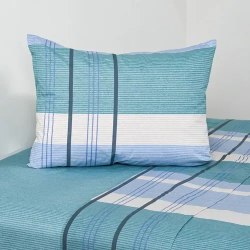Set De Sábanas Estampadas 144 Hilos 1 Plaza Polycotton Verde Oscuro