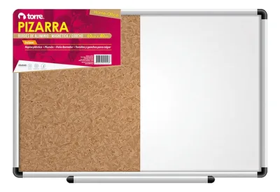 Pizarra Acrílica Magnética Corcho 40x60cm Aluminio Blanco / Corcho