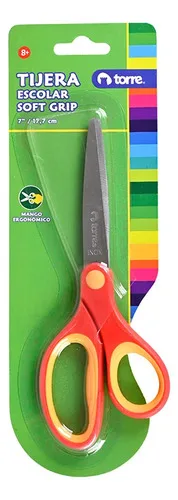 Tijeras Escolares Soft Grip 7 Punta Redonda Coral Claro