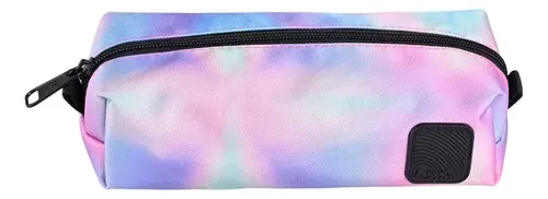 Estuche Escolar Torre Tie Dye Iridiscente Coral Claro